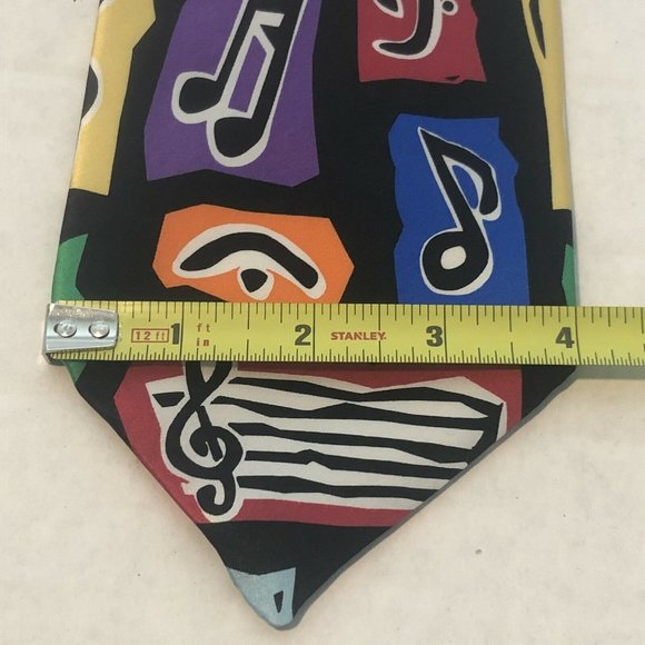 Chesbro Music Co Colorful Music Notes And symbols 100% Silk Tie - Picture 10 of 12